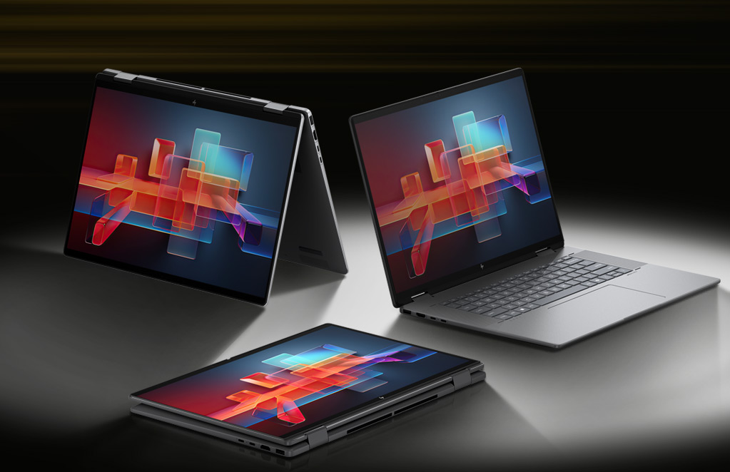 2-in-1 laptops on a black background