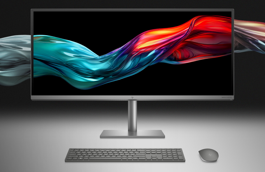 A High performance desktops sitting on a dark background