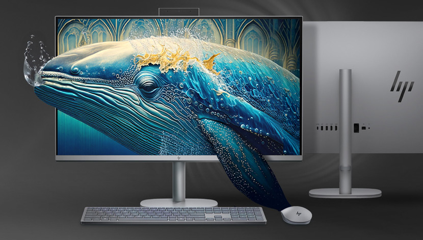 image of AIO with a whale on the screen