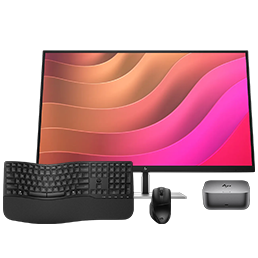 image of a Monitor, keyboard, and docking station