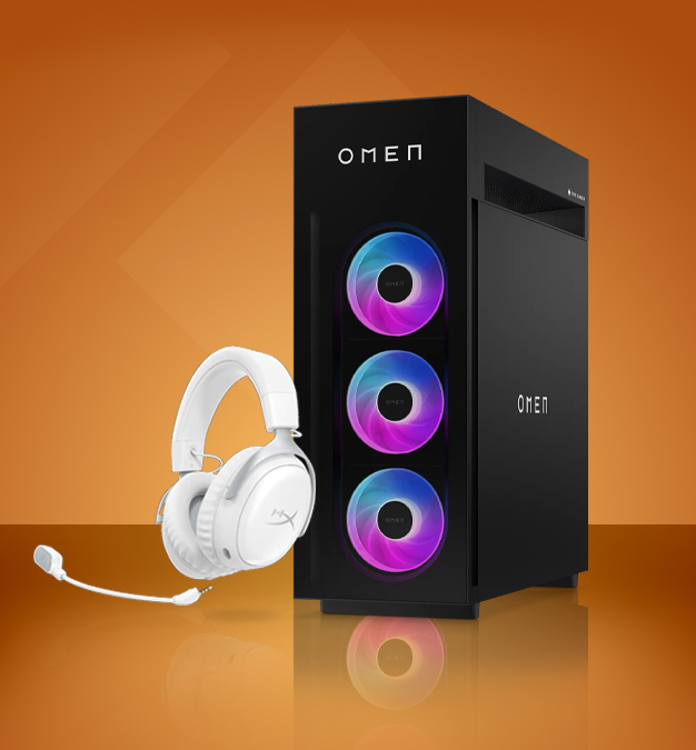 OMEN MAX 45L and HyperX Cloud 3 wireless gaming headset bundle