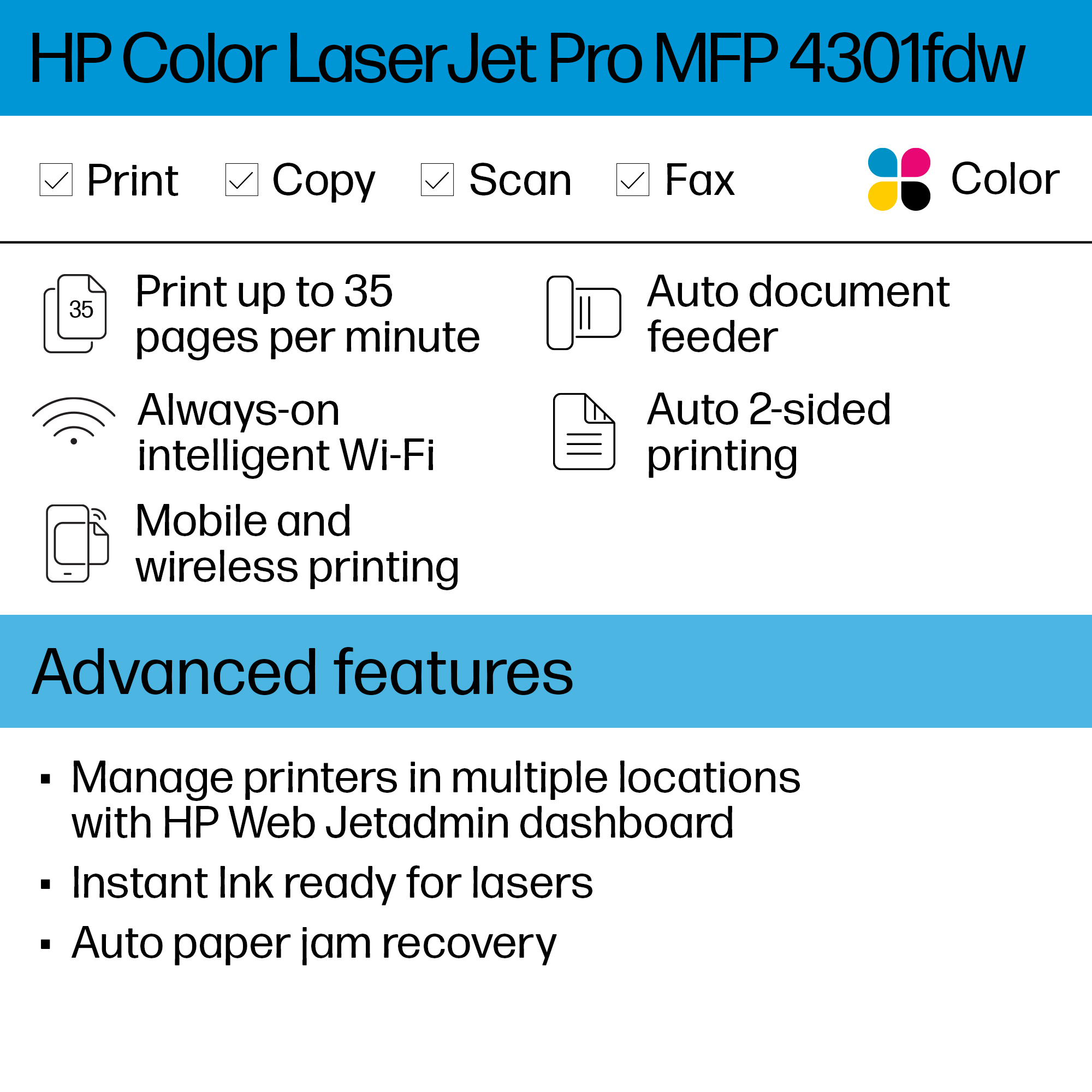 HP Color LaserJet Pro MFP 4301fdw