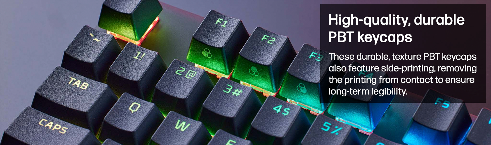 High-quality, durable PBT keycaps