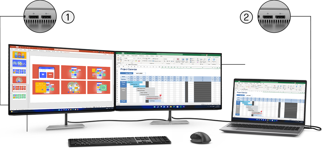Monitors, laptop and its port