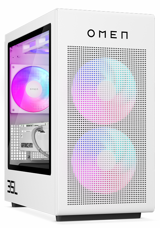 OMEN 35L Gaming Desktop PC Ceramic White left view