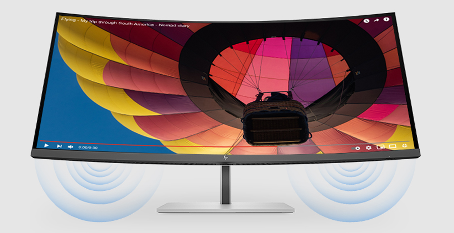 HP Series 7 Pro 37.5 inch WQHD+ Thunderbolt 4 Monitor 738pu with integrated Poly Studio DTS Virtual:X Speakers
