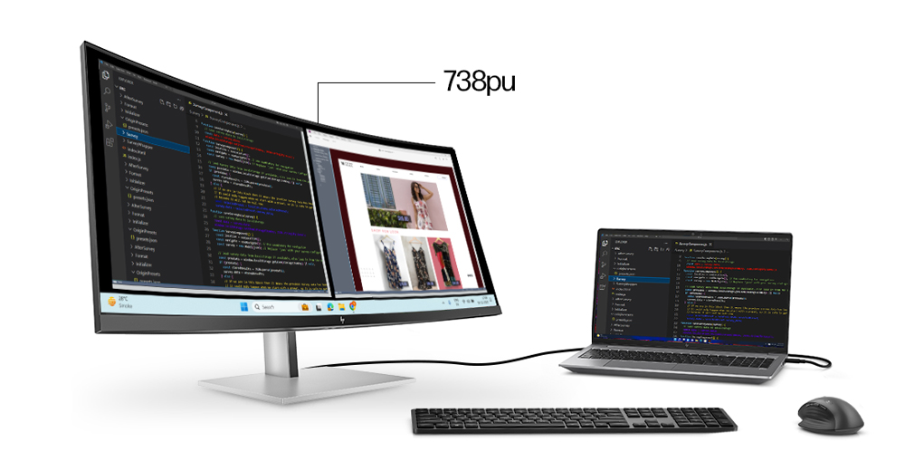 Setup of a HP Series 7 Pro 37.5 inch WQHD+ Thunderbolt 4 Monitor 738pu