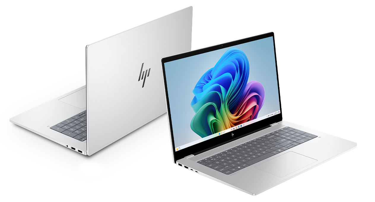 HP OmniBook 7 17.3-inch Next Gen AI PC, carried by a young man on the street