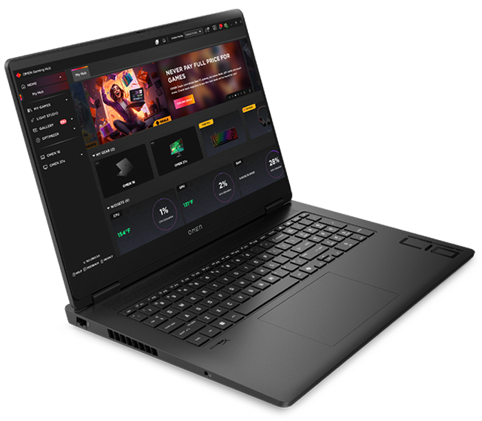 Omen 17 gaming laptop with Omen gaming hub