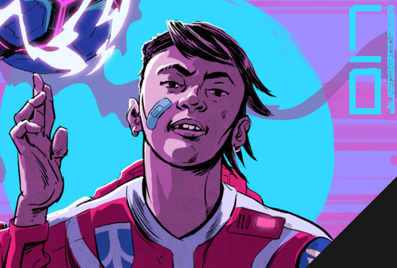 a video game character playing with a soccer ball