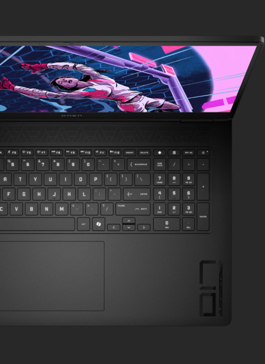 Omen 17 gaming laptops top keyboard view