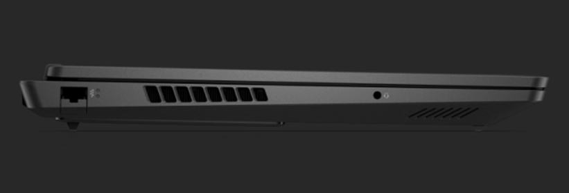 Omen 17 gaming laptop left profile view