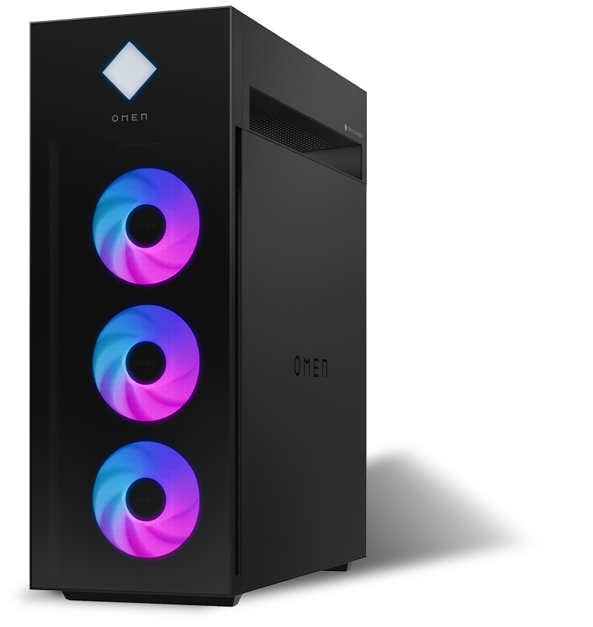 HP OMEN 45L Gaming Desktop PC front right angled view
