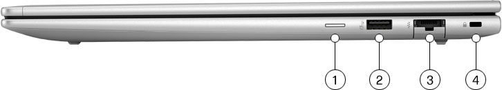 HP laptop side view